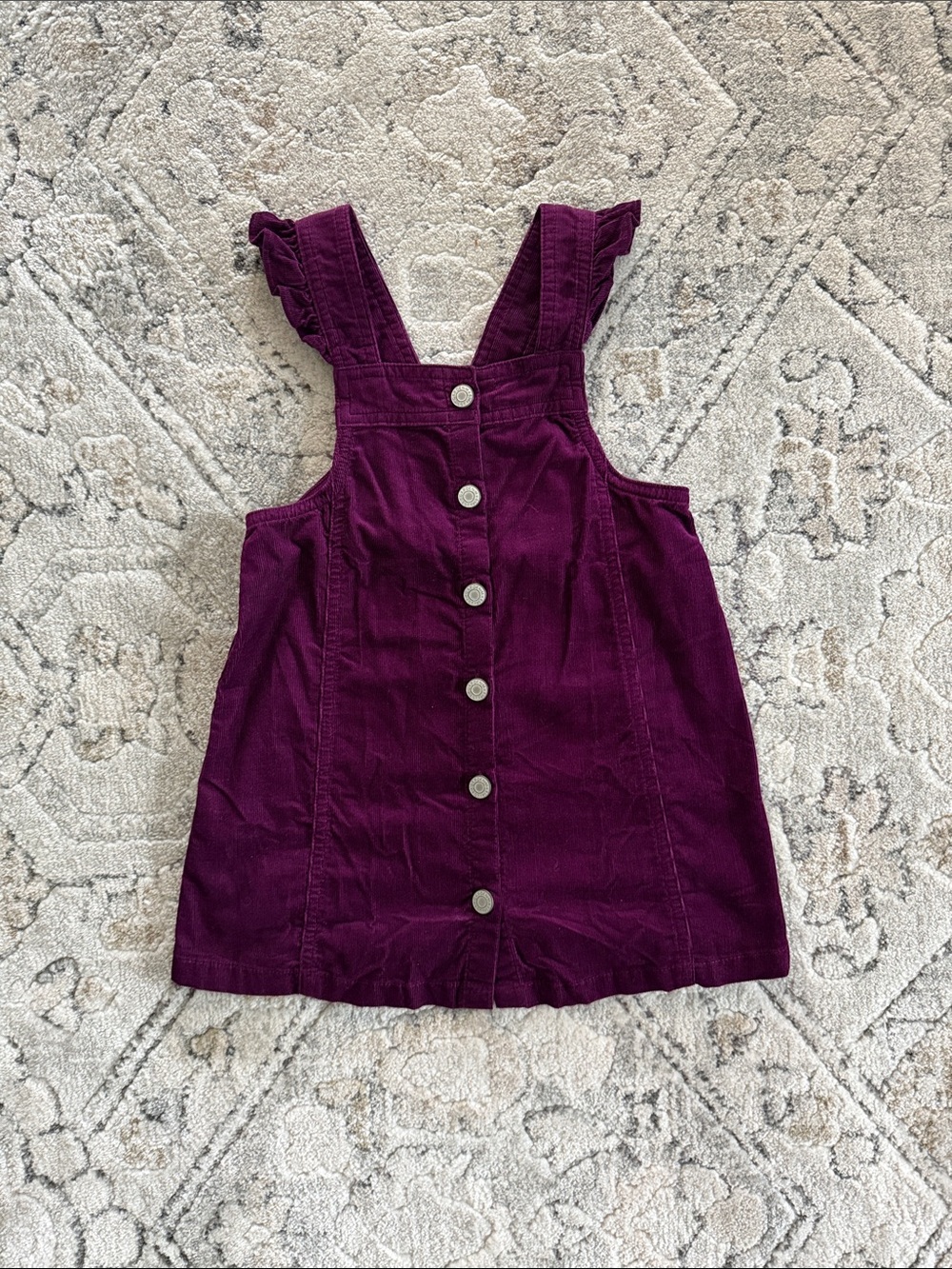 Baby Gap Girls Purple 3T Corduroy Button-Front Jumper Dress